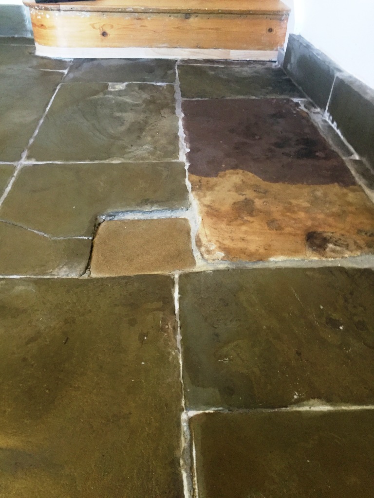 Flagstone floor after restoration in Chorley