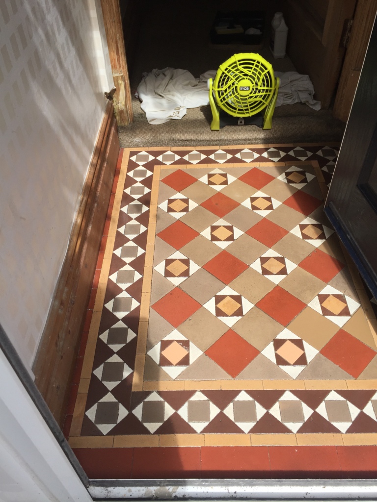 Edwardian Tiled Floor After Cleaning in Lytham