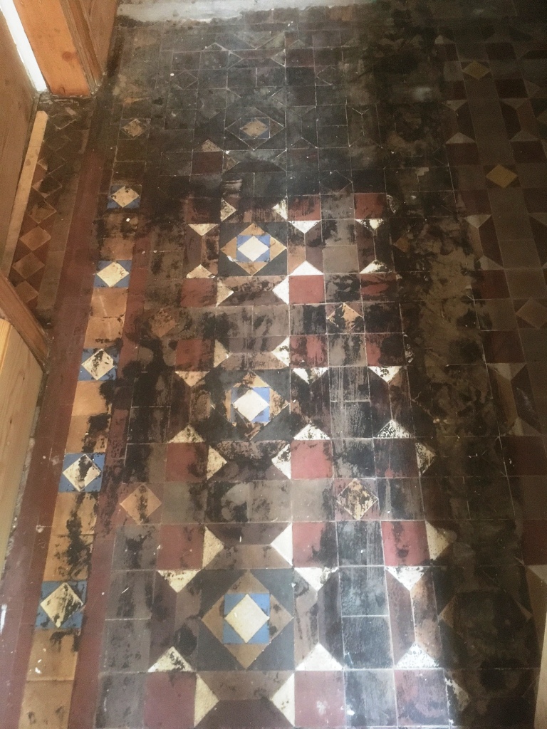 Geometric floor before Restoration Barrow in Furness
