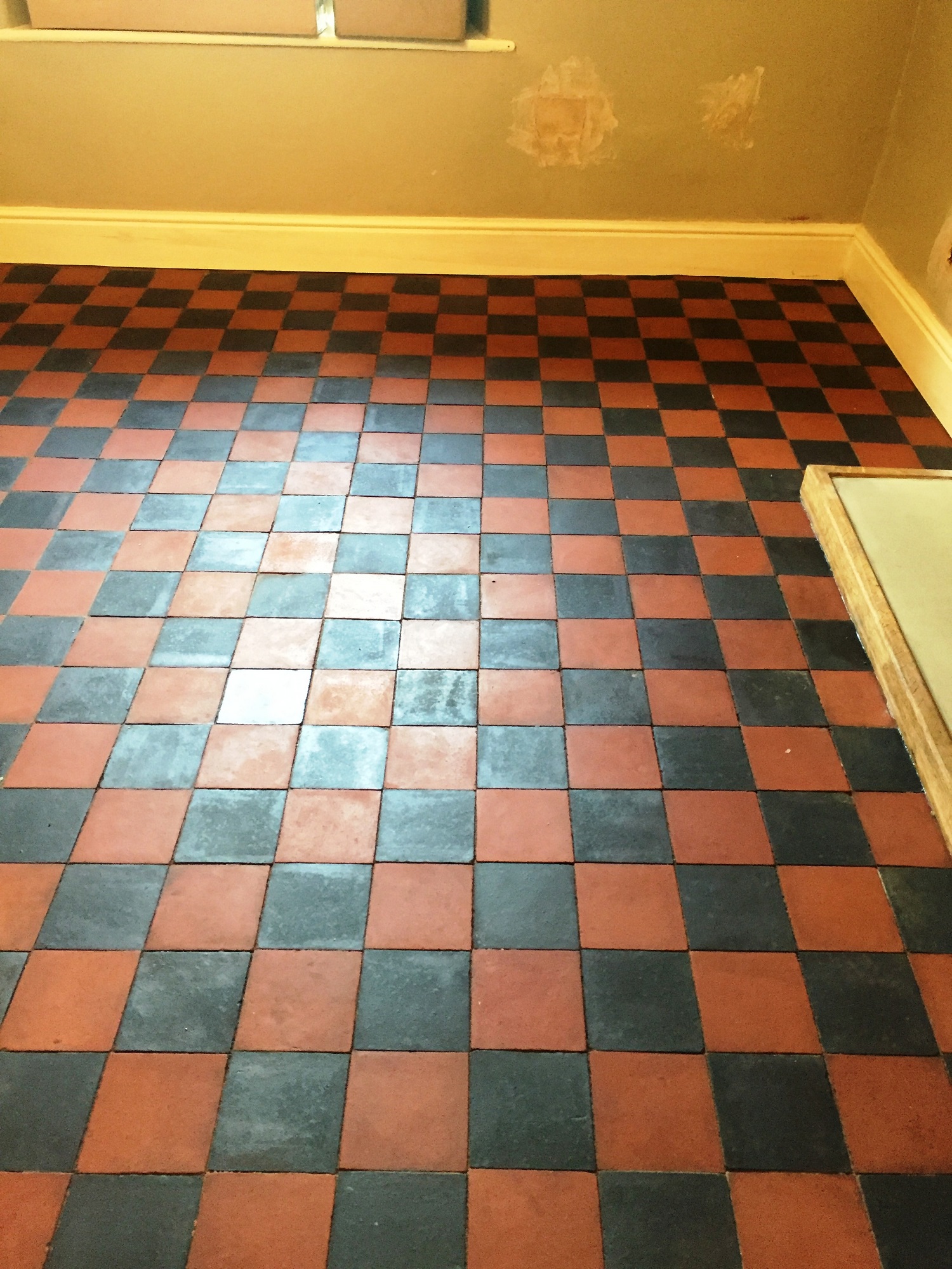 Red and Black Victorian Tiles Preston After Cleaning