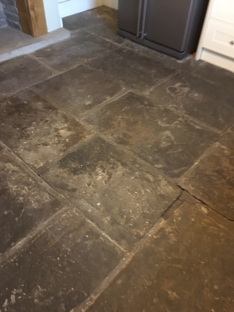 Milling And Sealing Uneven Flagstone Flooring In Haslingden Tile
