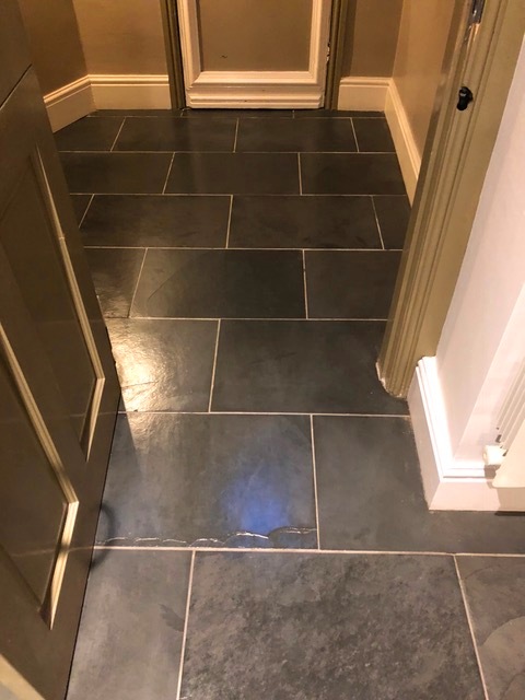 Semi-Riven Slate floor After Cleaning Hornby