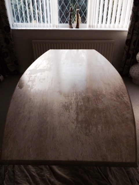 Travertine Table Top Before Restoration Preston