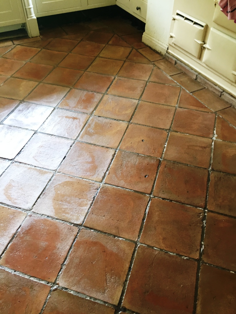 Black Terracotta in Pendle After Cleaning and Sealing