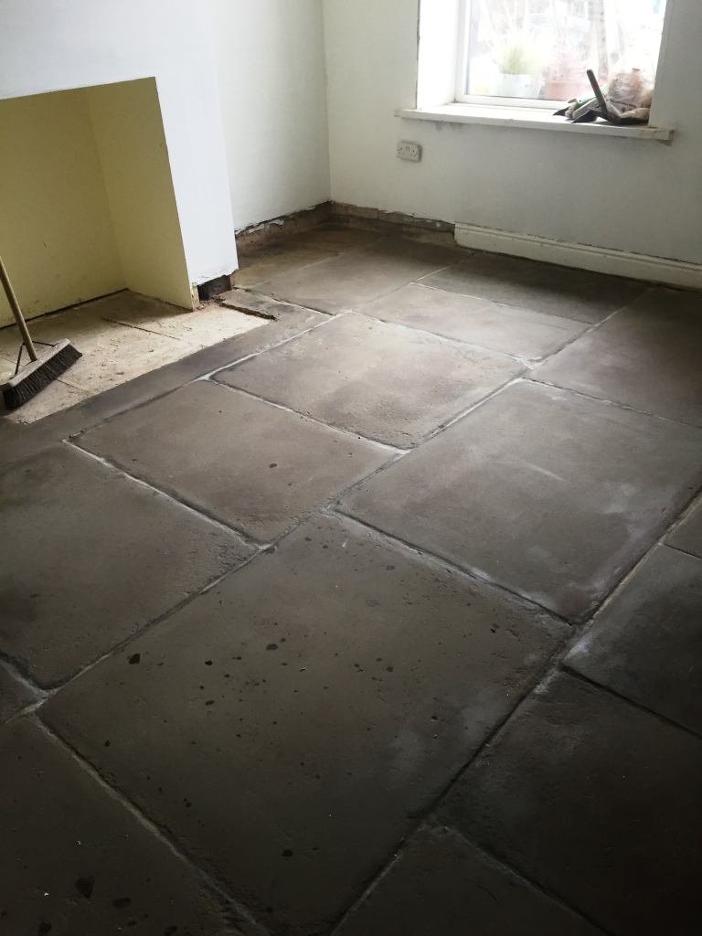 Flagstone Floor Before Restoration Great Harwood