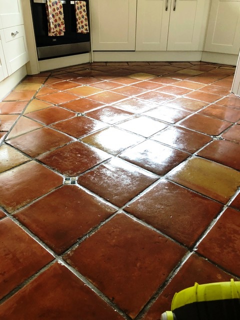 Mexican Terracotta Floor Penwortham After Cleaning