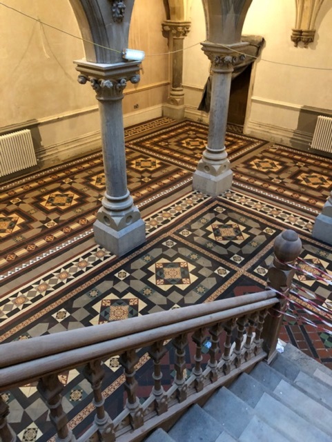 Victorian Tiled Floor Stone Cross Manor Hall After Restoration