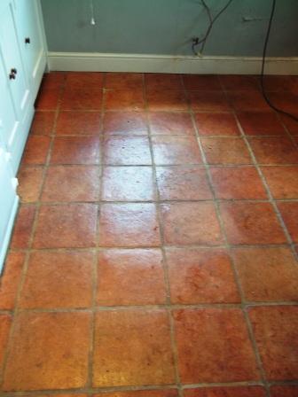 Terracotta Floor Before Cleaning and Sealing