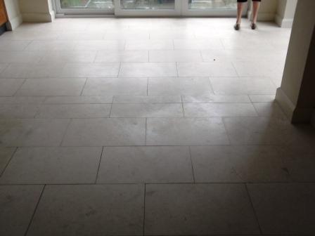 Jerusalem Limestone Floor Before Cleaning by Tile Doctor Lancashire