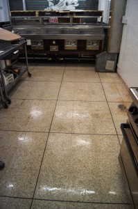 Terrazzo Tile at Wigan Fish and Chip Shop Completed