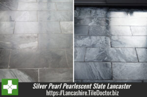 Cleaning and Milling Silver Pearl Pearlescent Slate floor in Lancaster