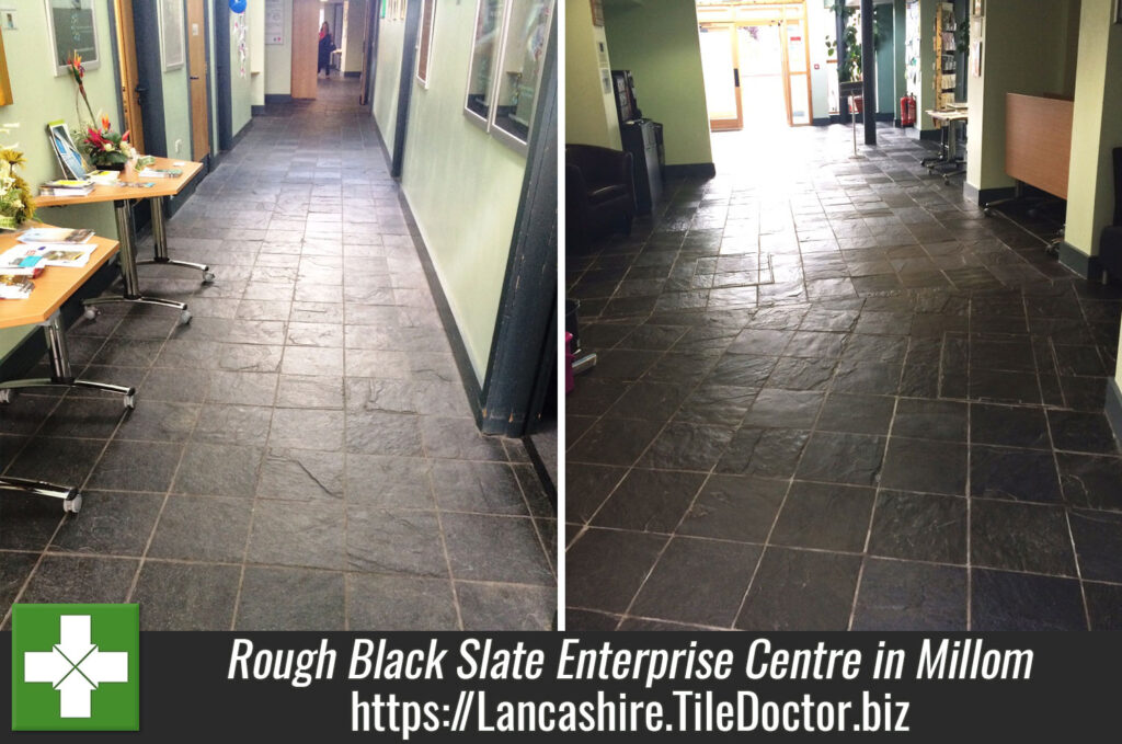 Cleaning Rough Black Slate at an Enterprise Centre in Millom