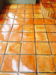 Terracotta conservatory floor after cleaning Garstang