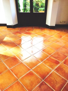 Terracotta Tiled Floor Mallorca After Sealing