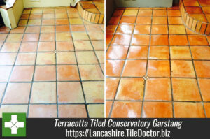 Heavily Worn Terracotta Tiled Conservatory Restored in Garstang