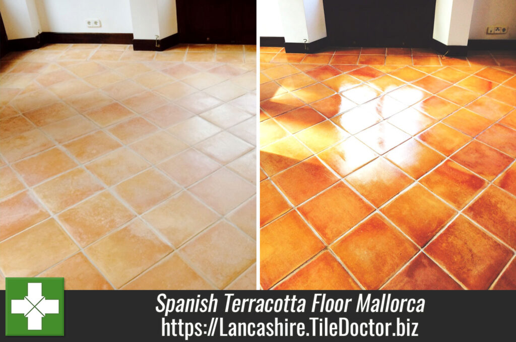 Spanish Terracotta Floor Cleaned and Sealed in Mallorca