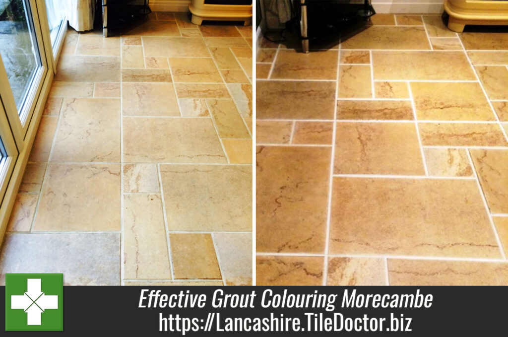 Tiled Floor Restored In Morecambe With Quick And Effective Grout Colouring