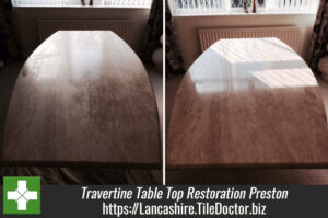 Travertine Table Top Restoration In Preston