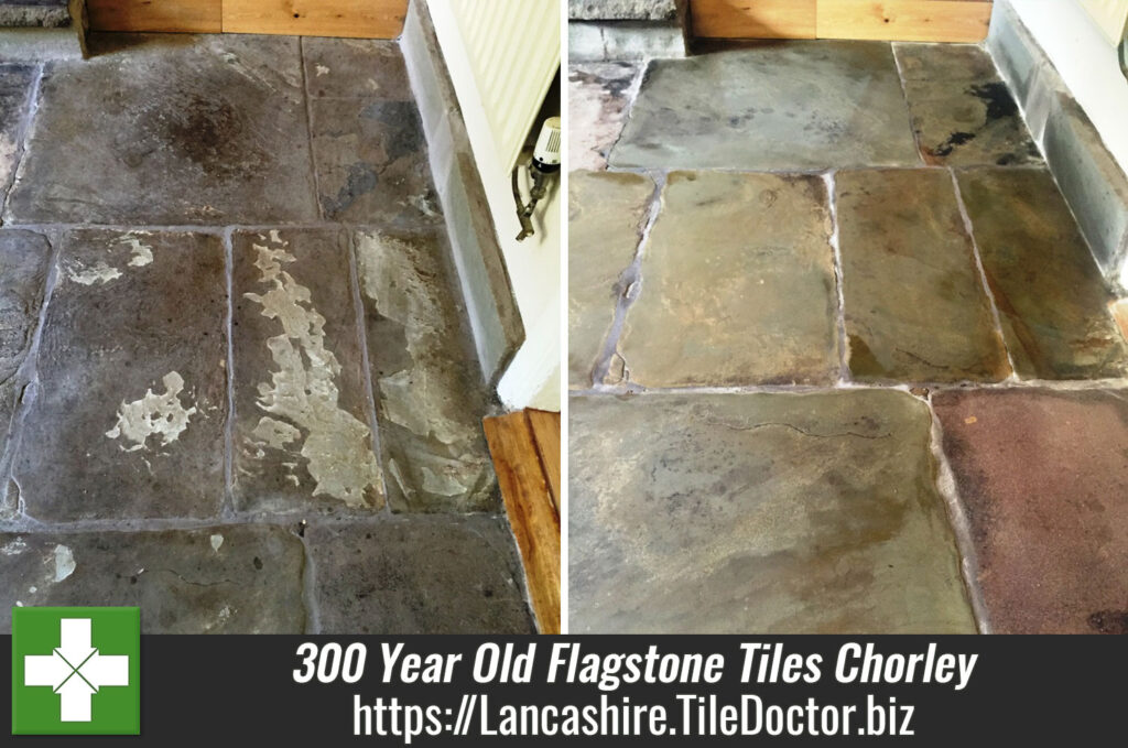 300 Year Old Flagstone Tiles Treated for Shaling Issues in Chorley