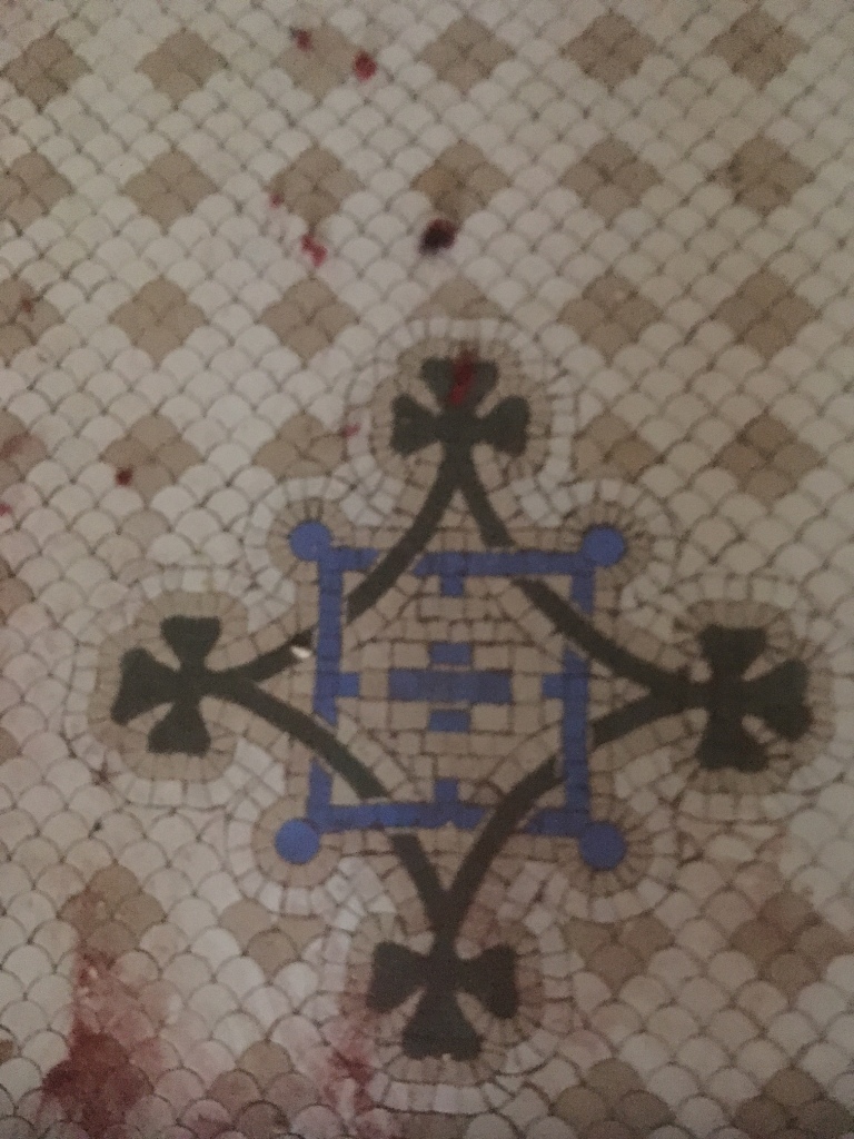 Original Victorian Tiled Floor Before Cleaning Lytham St Annes