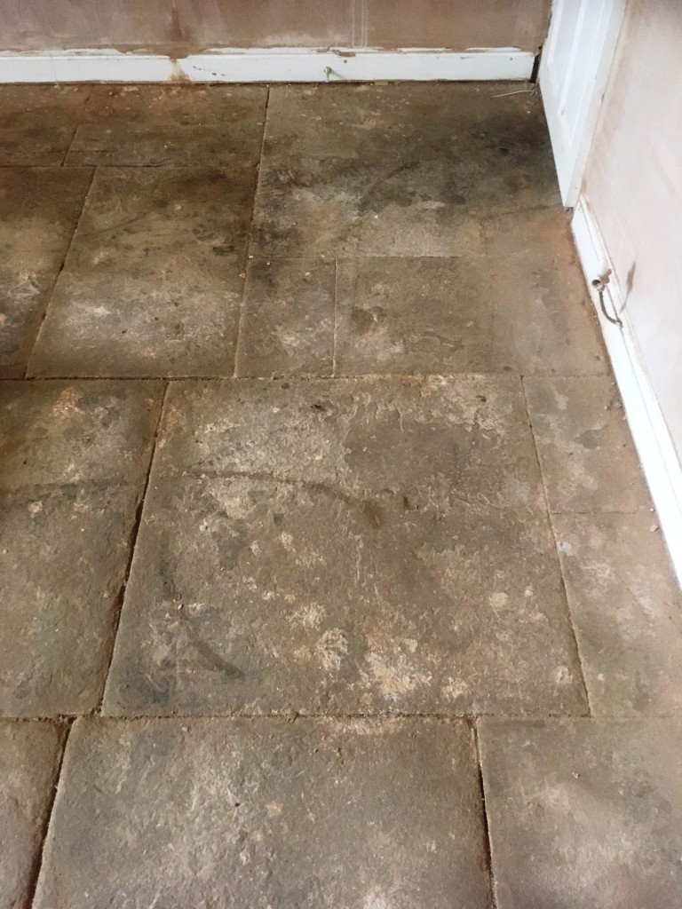 Flagstone Floor Before Restoration Great Harwood