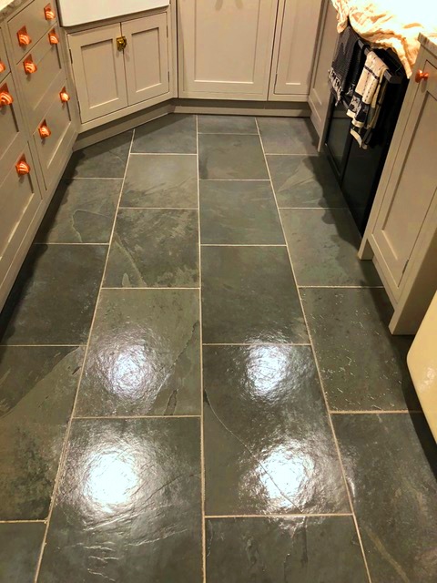 Semi-Riven Slate floor After Cleaning Hornby