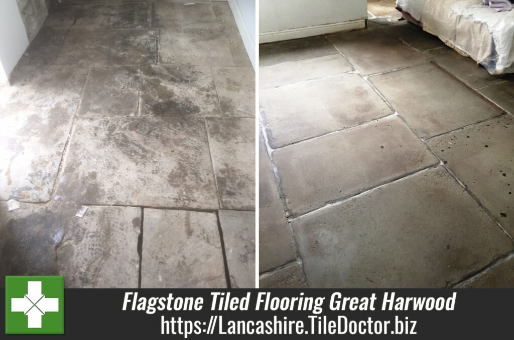 Old Flagstone Tiled Flooring Resurfaced in Great Harwood