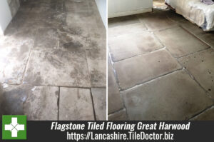 Old Flagstone Tiled Flooring Resurfaced in Great Harwood