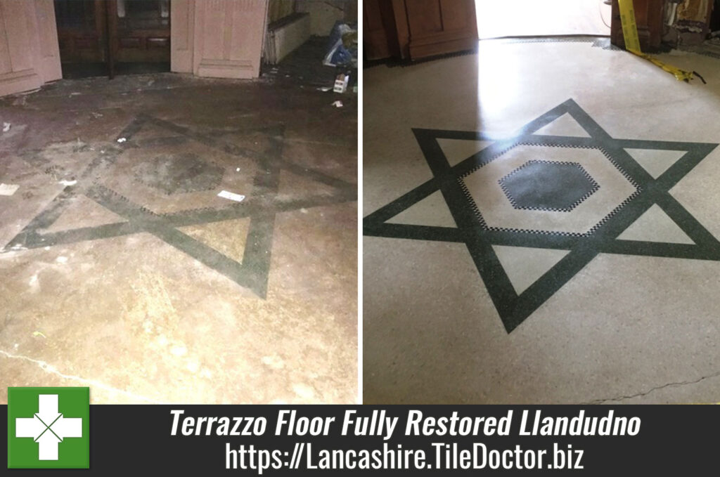 Old Terrazzo Floor Fully Restored as Part of Renovation Work in Llandudno