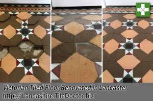 Victorian Tiled Hallway Floor Before After Restoration Lancaster