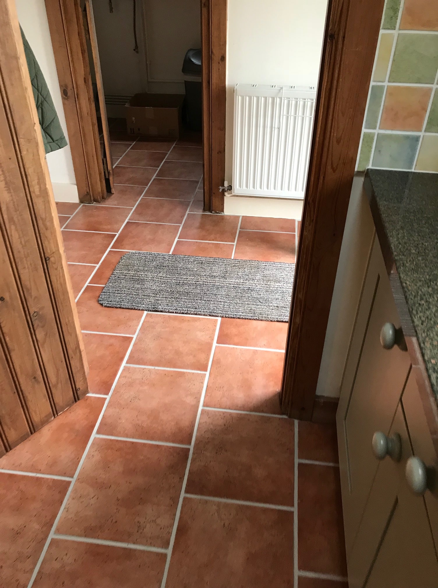 Ceramic Tiled Kitchen Floor After Grout Colouring Ulverston