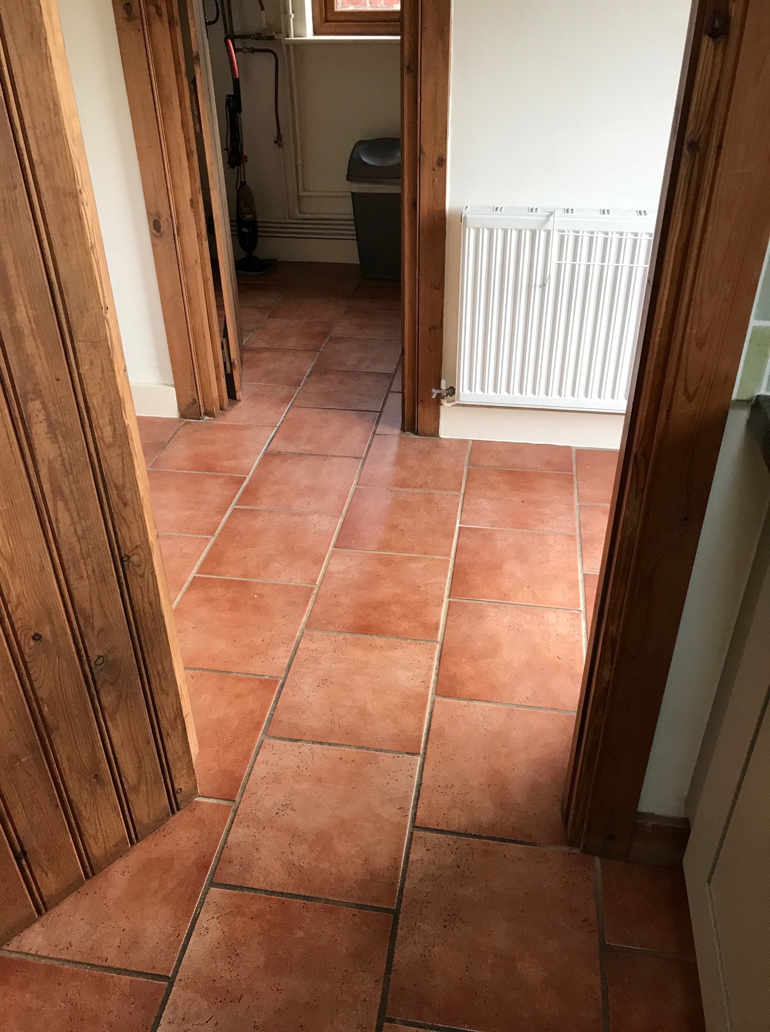 Ceramic Tiled Kitchen Floor Before Grout Colouring Ulverston