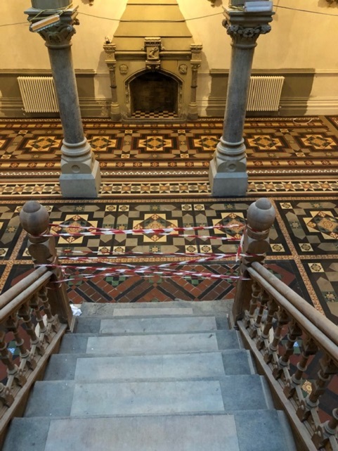 Victorian Tiled Floor Stone Cross Manor Hall After Restoration