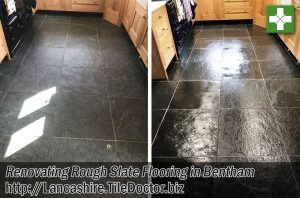 Semi Riven Slate Floor Before After Renovation Bentham