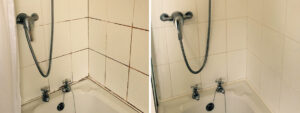 Ceramic Bathroom Tile and Grout Cleaned with Mould Away in Galgate