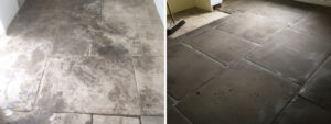 Flagstone Floor Before and After Restoration Great Harwood