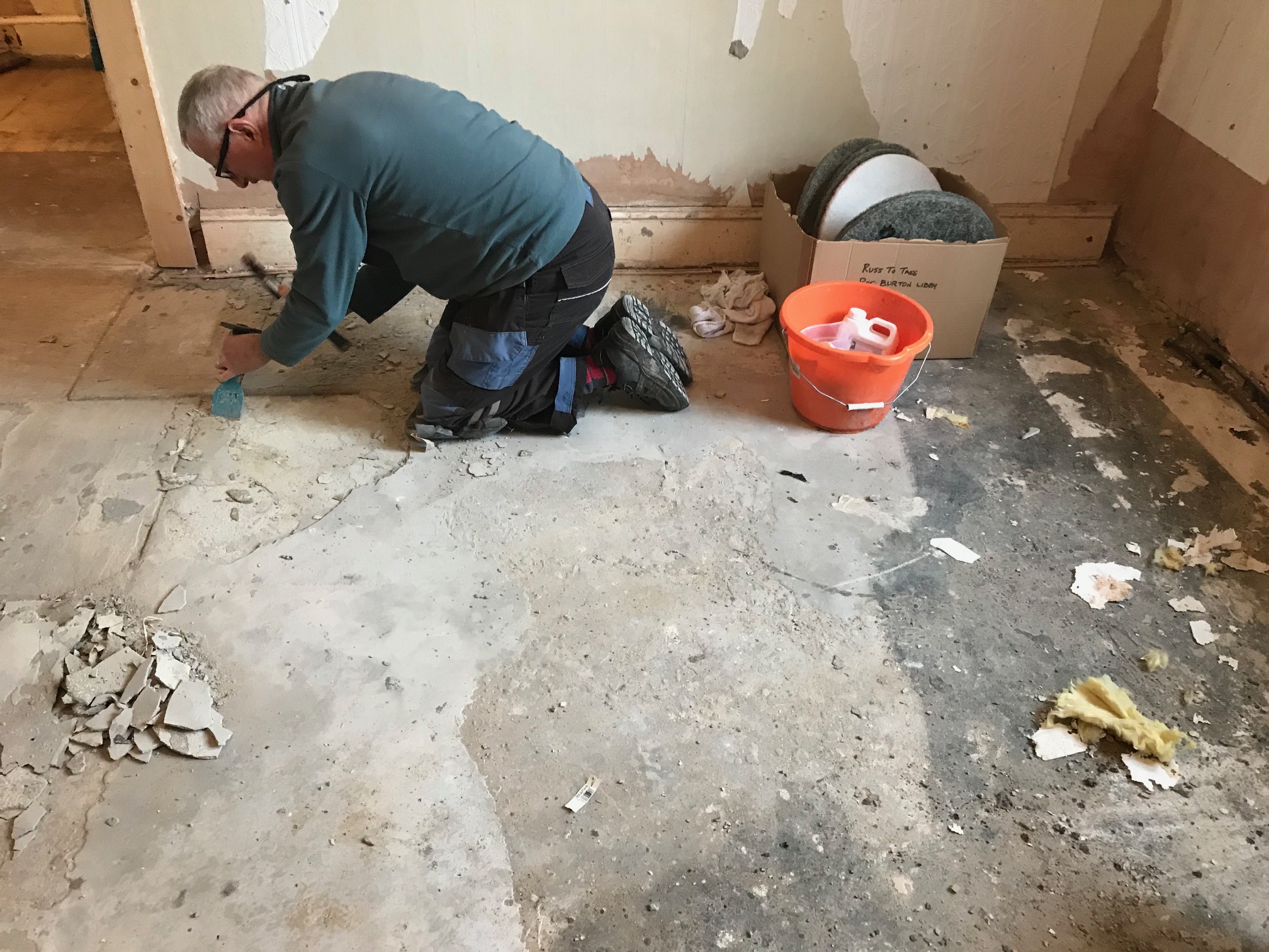 Removing Self-Levelling Compound and Bitumen from Flagstones in Morecambe