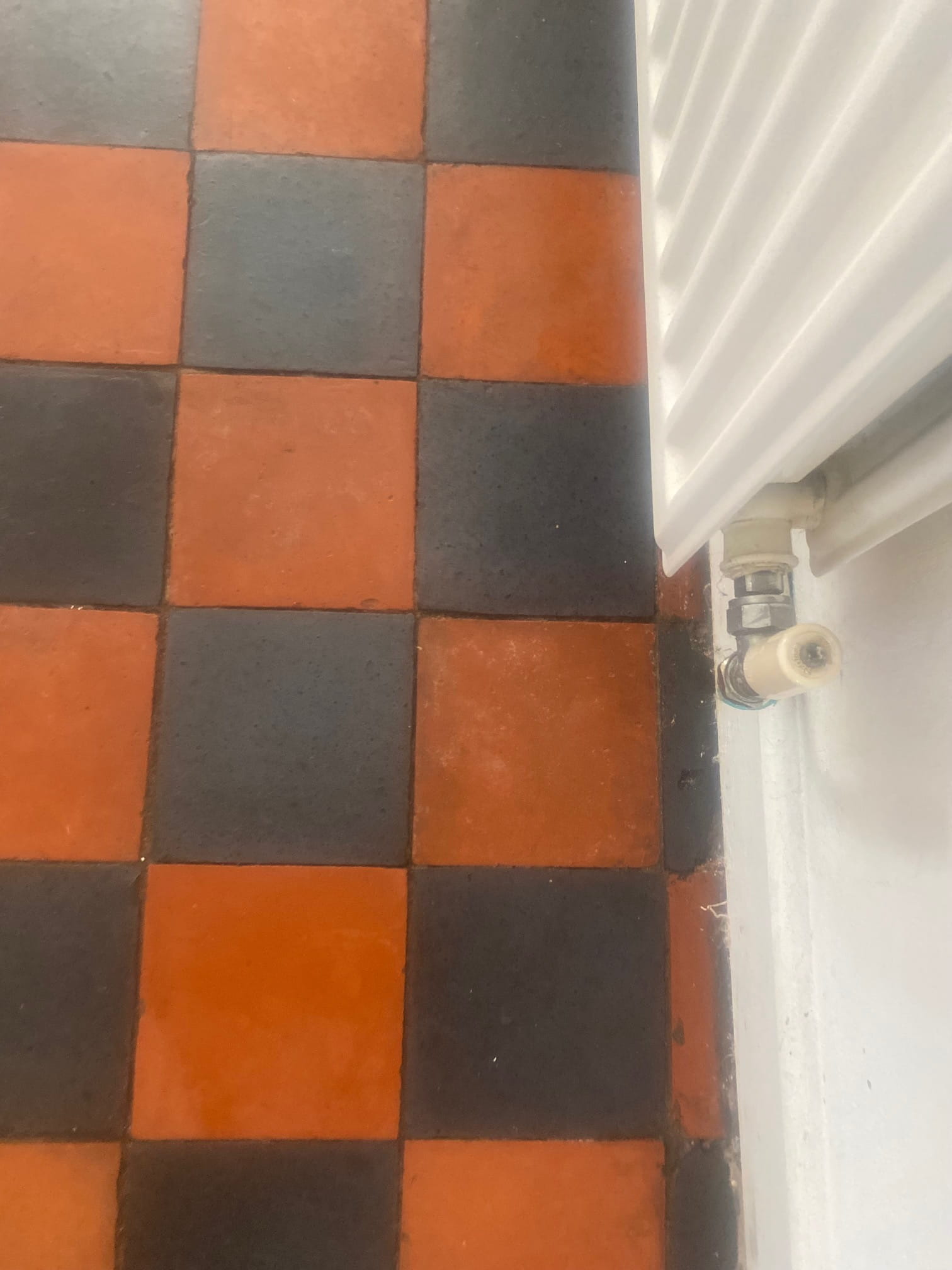 Red And Black Victorian Tiled Floor Dorchester Pattern After Cleaning Lancaster