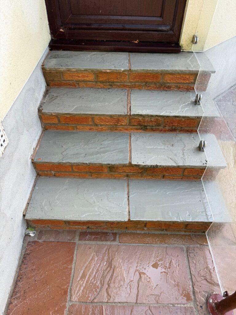 Patio Steps After Cleaning Over Kellet