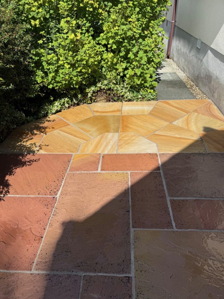 Sandstone Patio After Cleaning Over Kellet