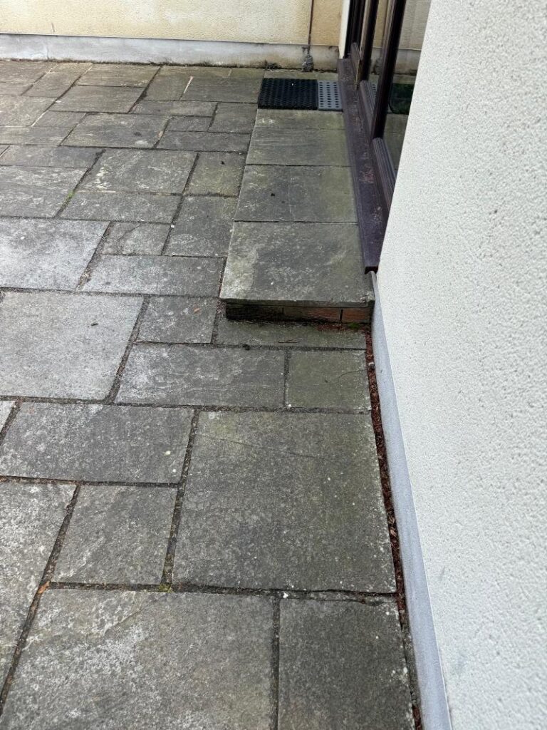 Sandstone Patio Before Cleaning Over Kellet