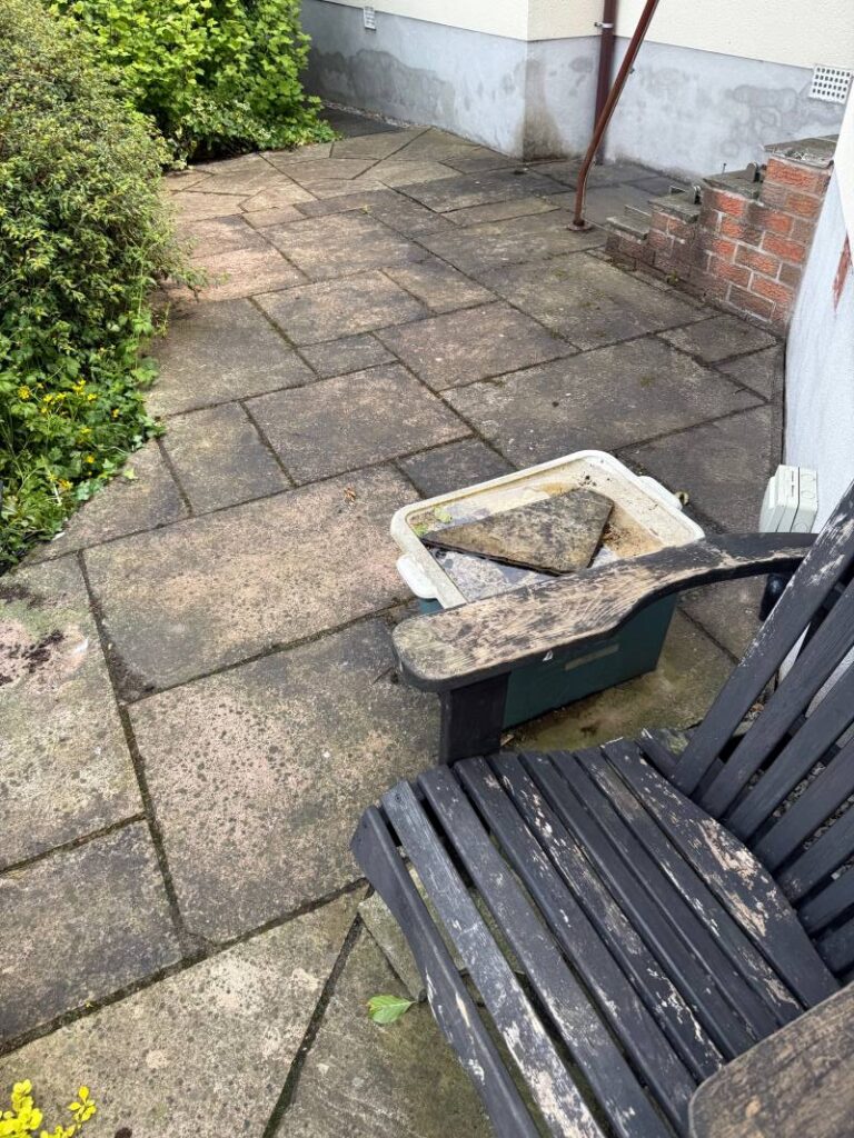 Sandstone Patio Before Cleaning Over Kellet